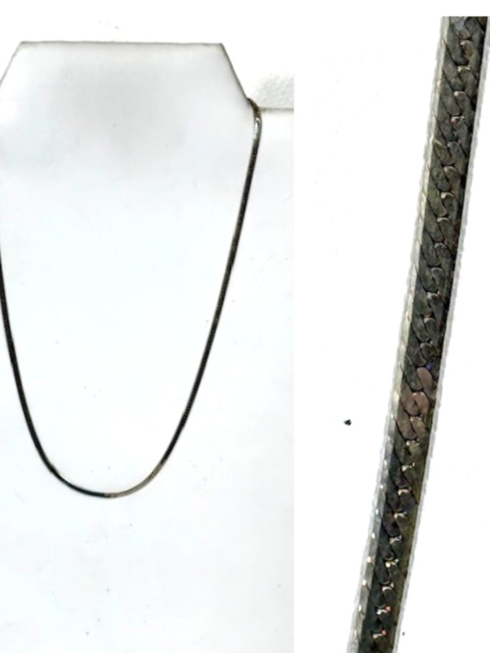 Delicate 16" Sterling Italy silver chain necklace.